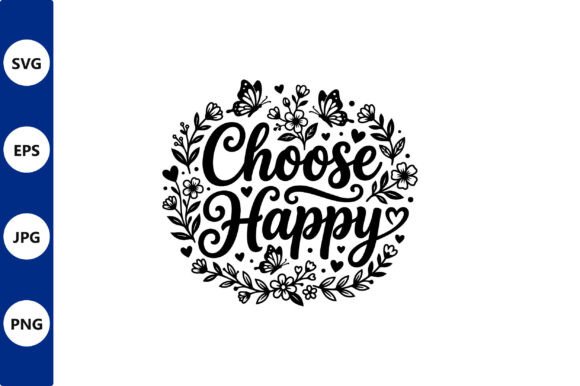 Choose Happy Circle Floral