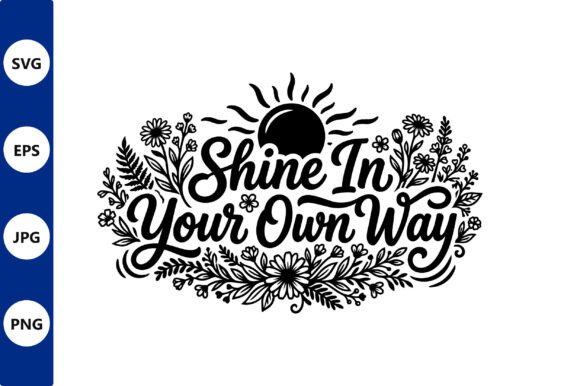 Decorative Black and White Floral Script