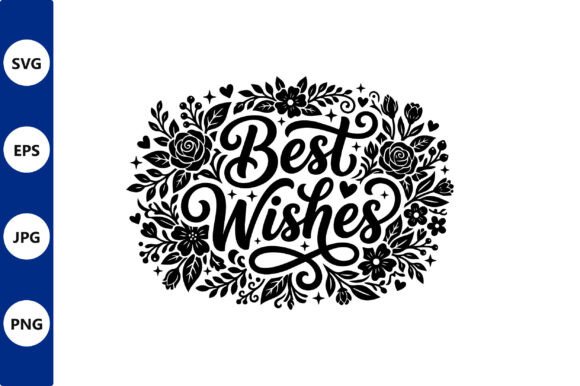 Floral Best Wishes Wreath Vector Design
