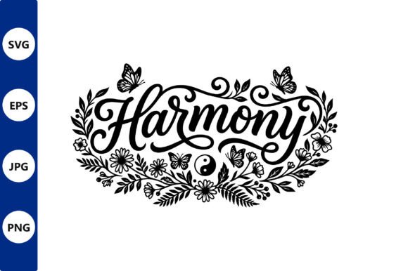 Floral Harmony Yin Yang Emblem Vector
