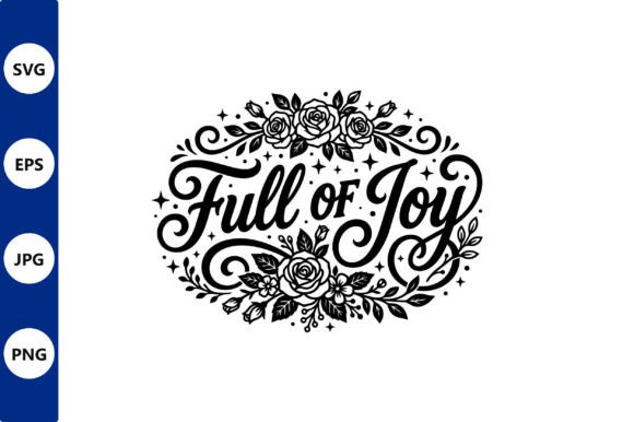 Floral Ornament Full of Joy Vector