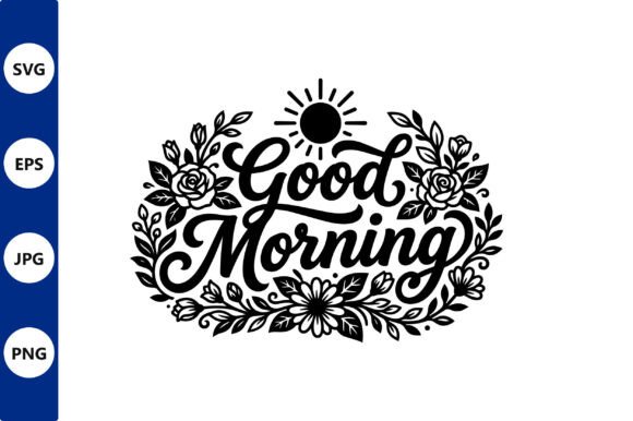Floral Wreath Good Morning with Sun