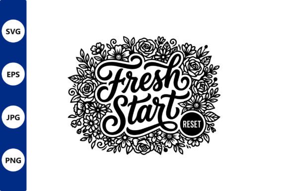 Fresh Start Floral Border Vector