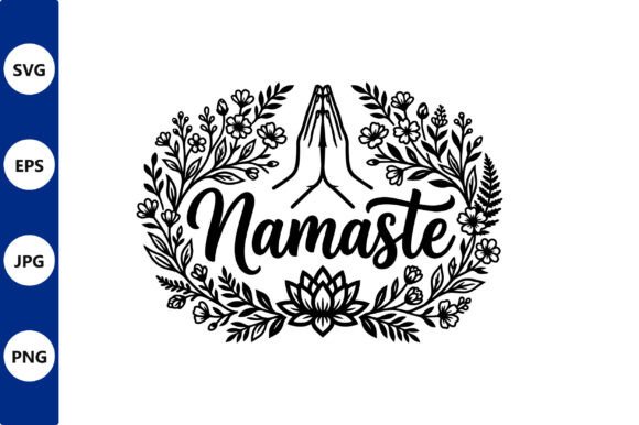 Review: Namaste Hands Floral Wreath Vector