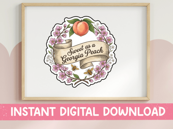 Sweet As a Georgia Peach Floral Badge